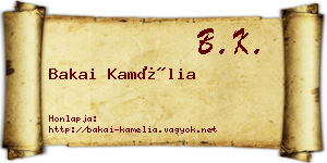 Bakai Kamélia névjegykártya